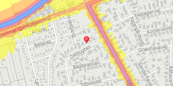 Trafikstøjkort på Dalbugten 71, 2730 Herlev