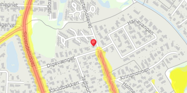 Trafikstøjkort på Digevænget 2, . , 2730 Herlev
