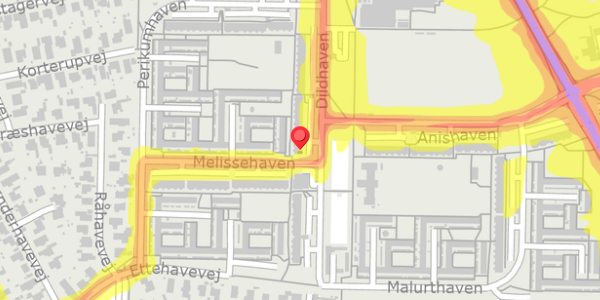 Trafikstøjkort på Dildhaven 13, 2. th, 2730 Herlev