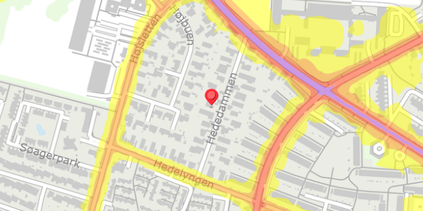 Trafikstøjkort på Hededammen 13, . , 2730 Herlev