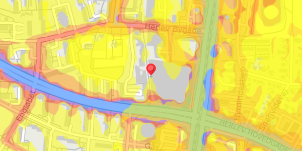 Trafikstøjkort på Herlev Torv 10, 2730 Herlev