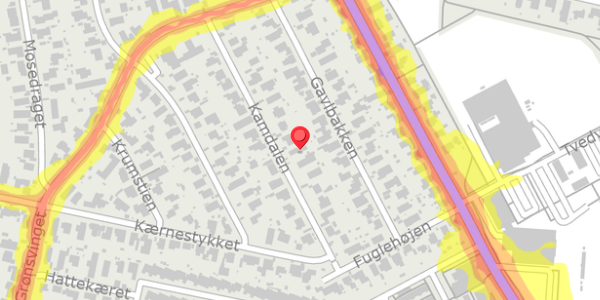 Trafikstøjkort på Kamdalen 18B, . , 2730 Herlev