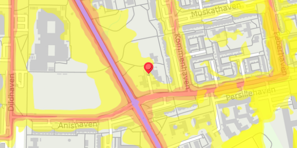 Trafikstøjkort på Kommenhaven 13, 2730 Herlev