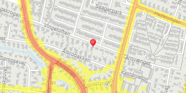 Trafikstøjkort på Vingetoften 11, 2730 Herlev