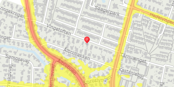 Trafikstøjkort på Vingetoften 13, 2730 Herlev