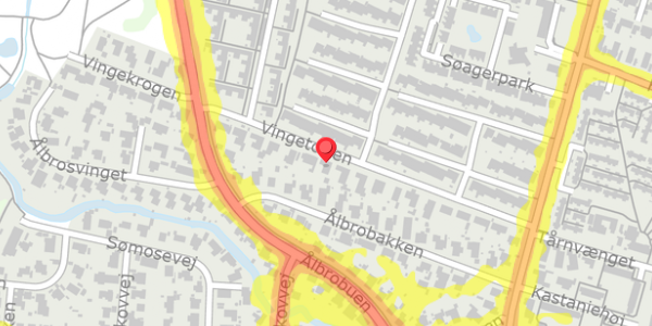 Trafikstøjkort på Vingetoften 23, 2730 Herlev