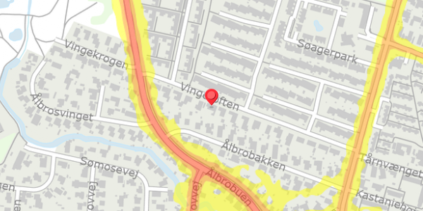 Trafikstøjkort på Vingetoften 25, 2730 Herlev