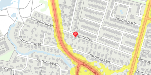 Trafikstøjkort på Vingetoften 29, 2730 Herlev