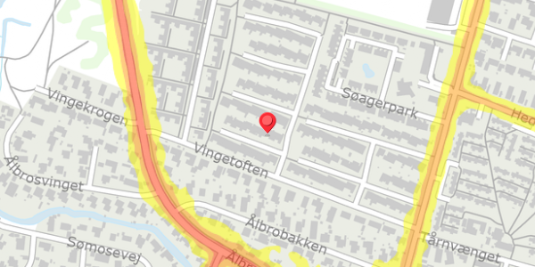 Trafikstøjkort på Vingetoften 98, 2730 Herlev