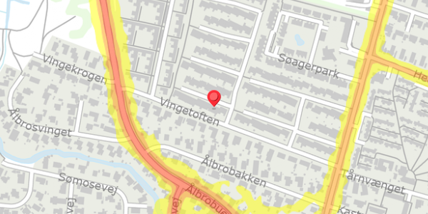 Trafikstøjkort på Vingetoften 118, 2730 Herlev