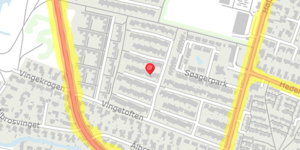 Trafikstøjkort på Vingetoften 124, 2730 Herlev