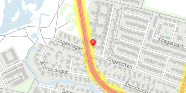 Trafikstøjkort på Vingetoften 234, 2730 Herlev