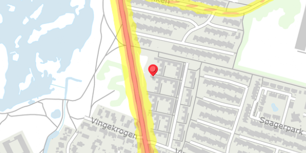 Trafikstøjkort på Vingetoften 286, 2730 Herlev