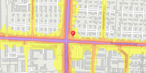 Trafikstøjkort på Hasselhaven 21, . , 2600 Glostrup
