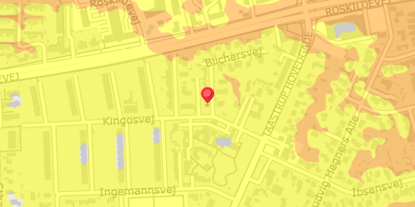 Trafikstøjkort på Blichersvej 1, . , 2630 Taastrup
