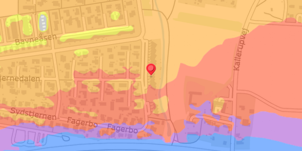 Trafikstøjkort på Fagerbo 25, . , 2640 Hedehusene