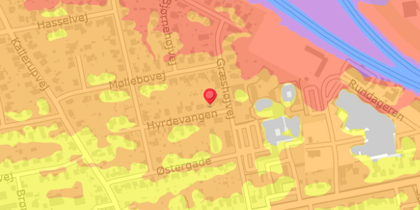 Trafikstøjkort på Hyrdevangen 19, . , 2640 Hedehusene