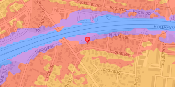 Trafikstøjkort på Krogager 5, . , 2640 Hedehusene