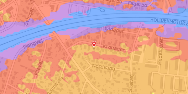 Trafikstøjkort på Krogager 10, . , 2640 Hedehusene