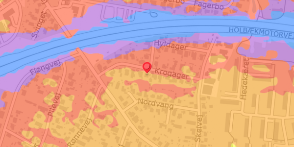 Trafikstøjkort på Krogager 12, . , 2640 Hedehusene