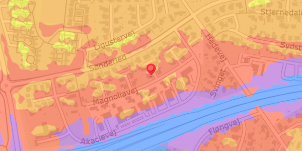 Trafikstøjkort på Ribesvej 1, 2640 Hedehusene