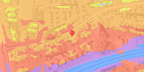 Trafikstøjkort på Ribesvej 8, 2640 Hedehusene