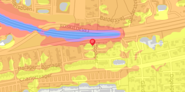 Trafikstøjkort på Topager 19, . , 2640 Hedehusene