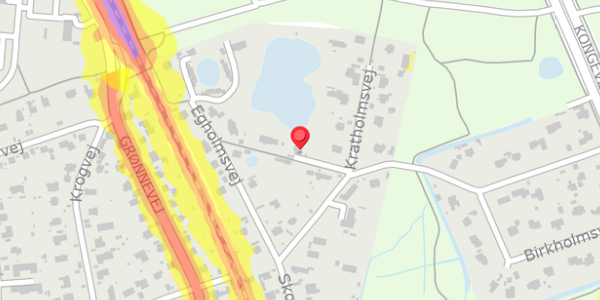 Trafikstøjkort på Kratholmsvej 1A, 2830 Virum