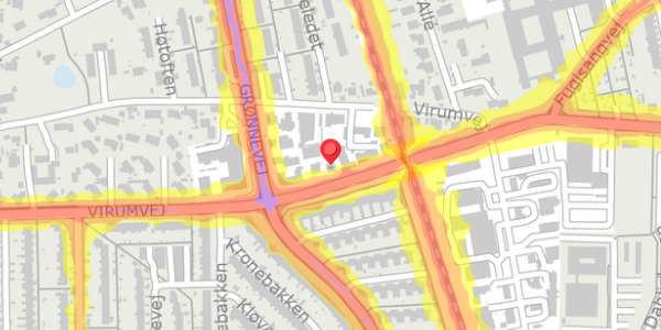 Trafikstøjkort på Virumgade 3C, 2830 Virum
