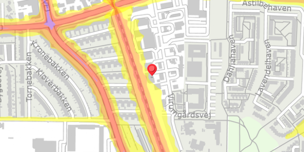 Trafikstøjkort på Virumgårdsvej 14, 2830 Virum