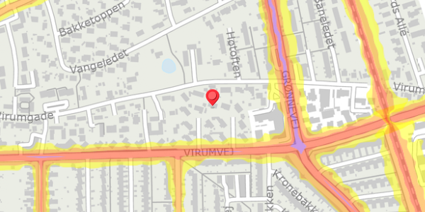 Trafikstøjkort på Virumvej 76B, 2830 Virum