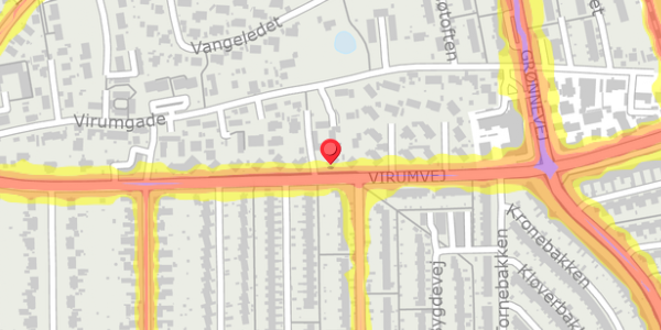 Trafikstøjkort på Virumvej 86, 2830 Virum