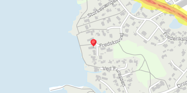 Trafikstøjkort på Fredskovvej 21, 2840 Holte