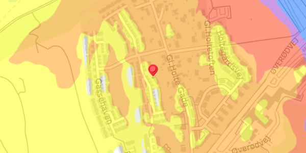Trafikstøjkort på Gassehaven 13, 2840 Holte