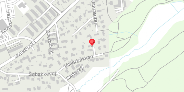 Trafikstøjkort på Malerbakken 21, 2840 Holte