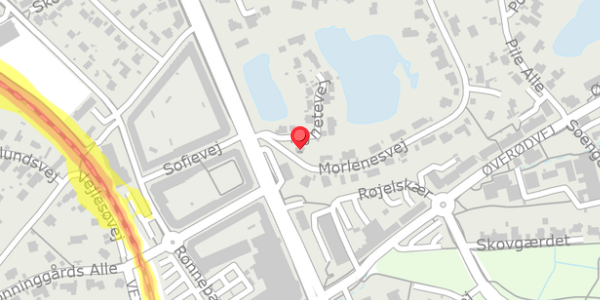 Trafikstøjkort på Morlenesvej 1, . , 2840 Holte