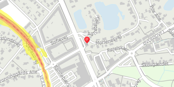 Trafikstøjkort på Morlenesvej 2, 2840 Holte