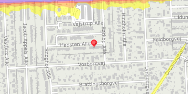 Trafikstøjkort på Hadsten Alle 11, . , 2770 Kastrup