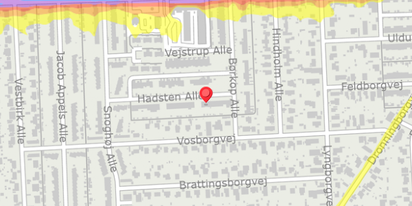 Trafikstøjkort på Hadsten Alle 15, . , 2770 Kastrup