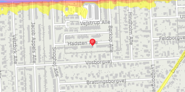 Trafikstøjkort på Hadsten Alle 21, . , 2770 Kastrup