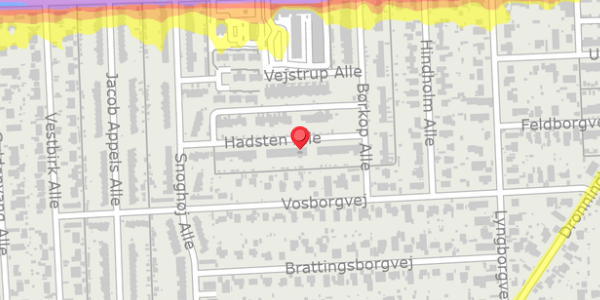 Trafikstøjkort på Hadsten Alle 23, . , 2770 Kastrup