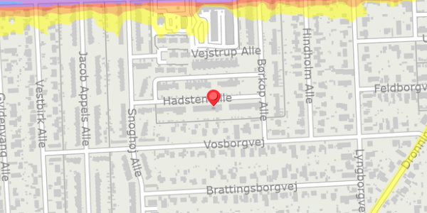 Trafikstøjkort på Hadsten Alle 25, . , 2770 Kastrup