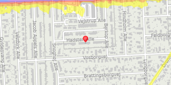Trafikstøjkort på Hadsten Alle 27, . , 2770 Kastrup