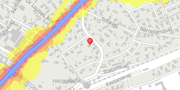 Trafikstøjkort på Stationsvej 13, 3480 Fredensborg