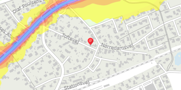 Trafikstøjkort på Toftevej 19, 3480 Fredensborg