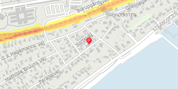 Trafikstøjkort på Parallelvej 4A, . , 3070 Snekkersten