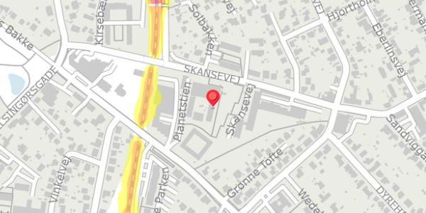Trafikstøjkort på Planetstien 21, 3400 Hillerød