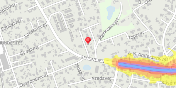 Trafikstøjkort på Bakkebjerg 3, 3390 Hundested