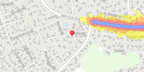 Trafikstøjkort på Fredsvej 7, 3390 Hundested