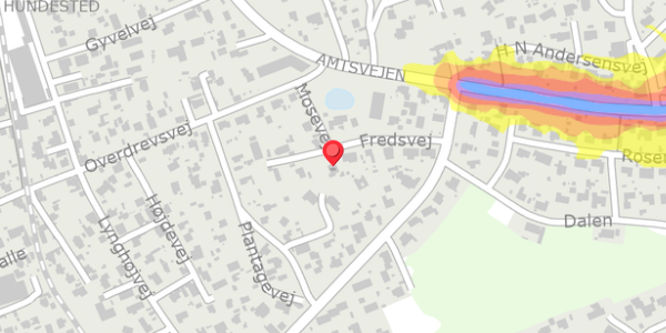 Trafikstøjkort på Fredsvej 11, 3390 Hundested